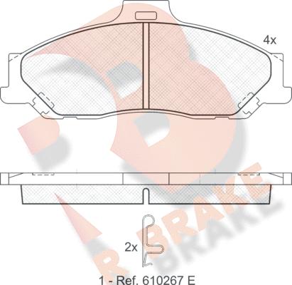 R Brake RB1580 - Гальмівні колодки, дискові гальма autocars.com.ua