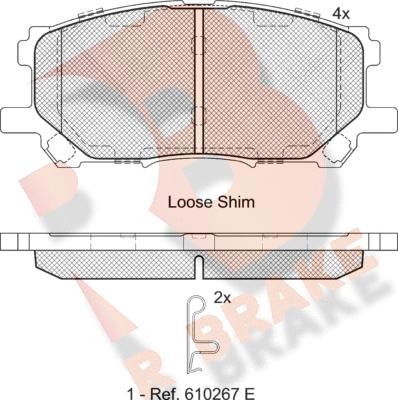 R Brake RB1584 - Гальмівні колодки, дискові гальма autocars.com.ua