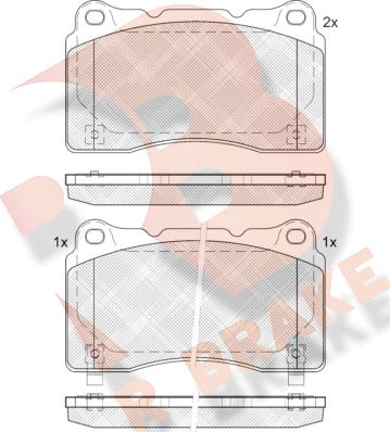 R Brake RB1585-203 - Тормозные колодки, дисковые, комплект autodnr.net