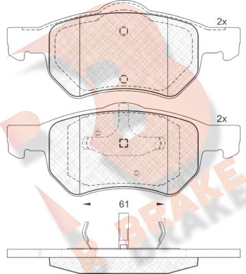 R Brake RB1586 - Гальмівні колодки, дискові гальма autocars.com.ua