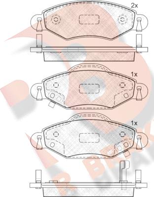 R Brake RB1587 - Гальмівні колодки, дискові гальма autocars.com.ua