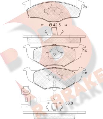 R Brake RB1590 - Гальмівні колодки, дискові гальма autocars.com.ua