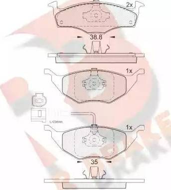 R Brake RB1594 - Тормозные колодки, дисковые, комплект autodnr.net