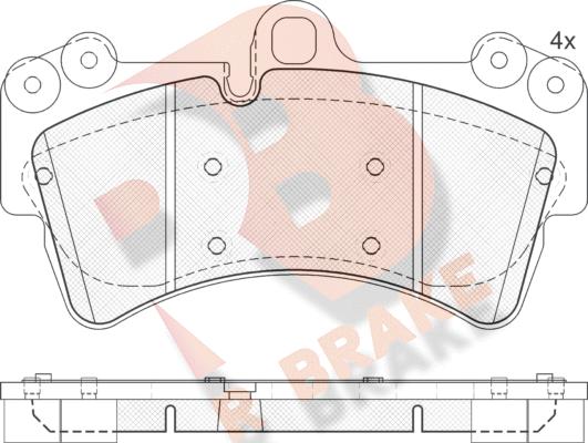 R Brake RB1595 - Гальмівні колодки, дискові гальма autocars.com.ua