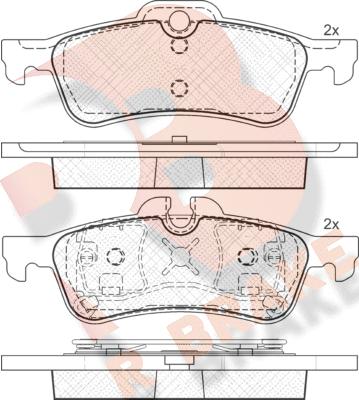 R Brake RB1599 - Гальмівні колодки, дискові гальма autocars.com.ua