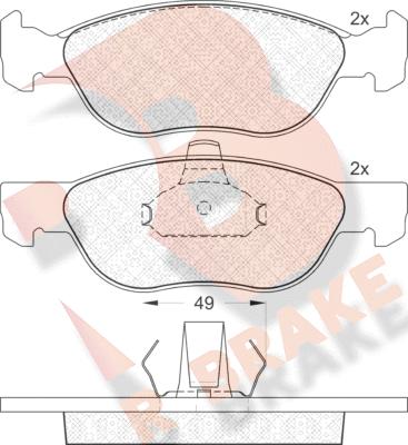 R Brake RB1602 - Гальмівні колодки, дискові гальма autocars.com.ua