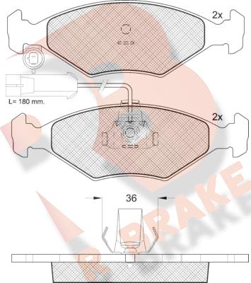 R Brake RB1603 - Тормозные колодки, дисковые, комплект autodnr.net