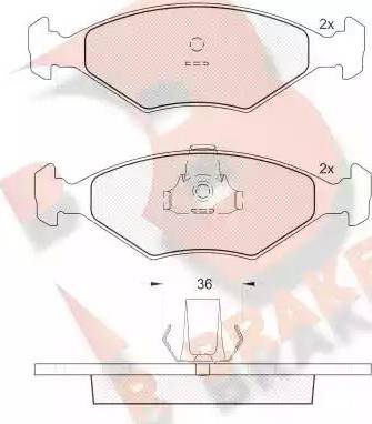 R Brake RB1604 - Гальмівні колодки, дискові гальма autocars.com.ua