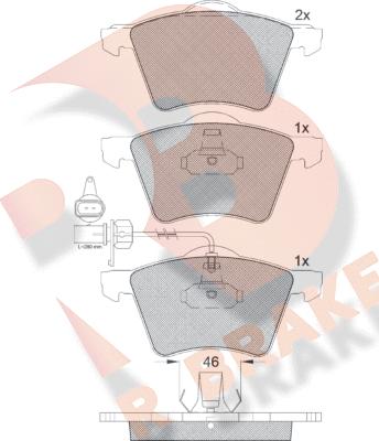 R Brake RB1605 - Гальмівні колодки, дискові гальма autocars.com.ua