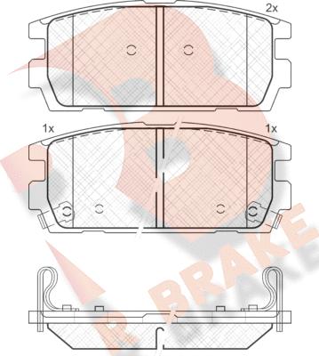 R Brake RB1615 - Гальмівні колодки, дискові гальма autocars.com.ua