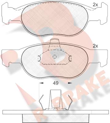 R Brake RB1616 - Гальмівні колодки, дискові гальма autocars.com.ua