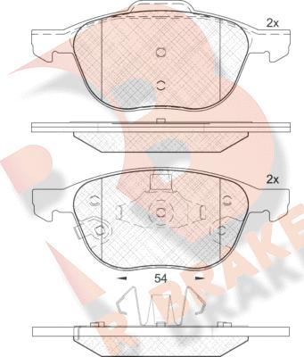 R Brake RB1617-203 - Гальмівні колодки, дискові гальма autocars.com.ua