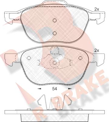 R Brake RB1617 - Гальмівні колодки, дискові гальма autocars.com.ua