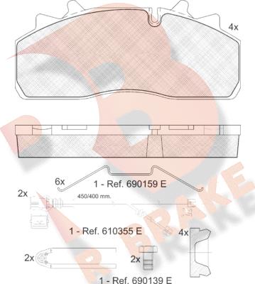 R Brake RB1623-122 - Тормозные колодки, дисковые, комплект autodnr.net