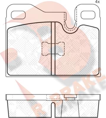 R Brake RB1624 - Гальмівні колодки, дискові гальма autocars.com.ua