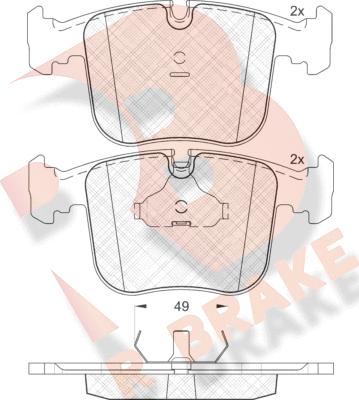 R Brake RB1628 - Гальмівні колодки, дискові гальма autocars.com.ua