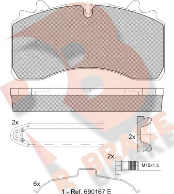 R Brake RB1631-066 - Гальмівні колодки, дискові гальма autocars.com.ua