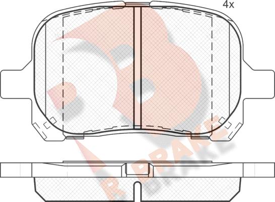 R Brake RB1632 - Гальмівні колодки, дискові гальма autocars.com.ua