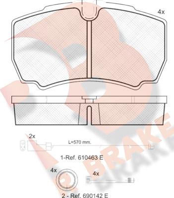 R Brake RB1640-229 - Гальмівні колодки, дискові гальма autocars.com.ua