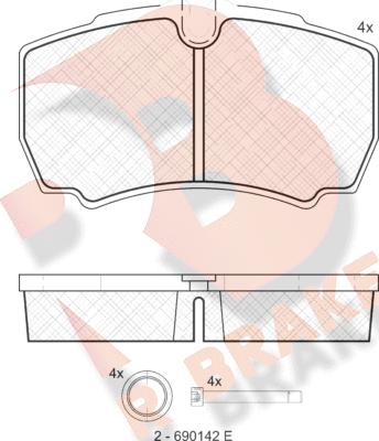 R Brake RB1640 - Гальмівні колодки, дискові гальма autocars.com.ua
