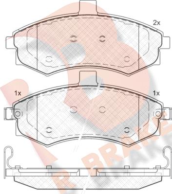 R Brake RB1643 - Гальмівні колодки, дискові гальма autocars.com.ua