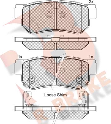 R Brake RB1645 - Тормозные колодки, дисковые, комплект autodnr.net