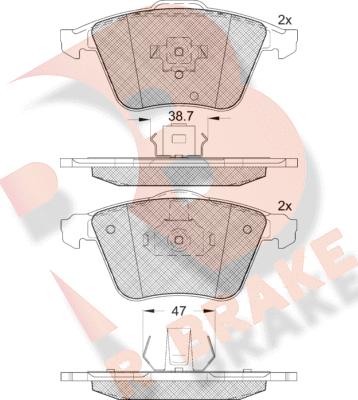 R Brake RB1652 - Тормозные колодки, дисковые, комплект autodnr.net