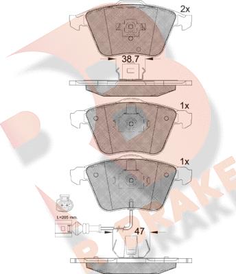 R Brake RB1653 - Тормозные колодки, дисковые, комплект autodnr.net