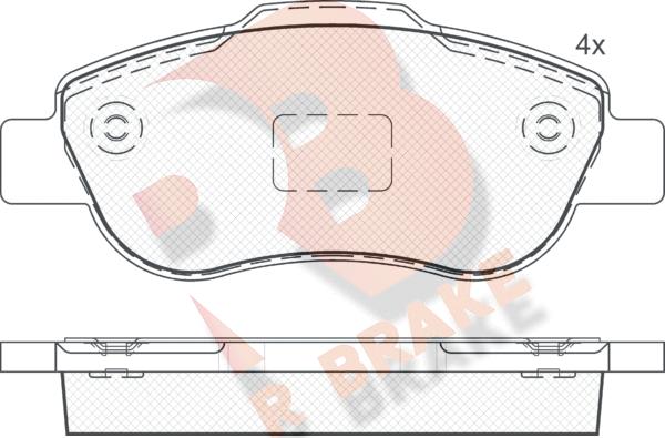 R Brake RB1659 - Гальмівні колодки, дискові гальма autocars.com.ua