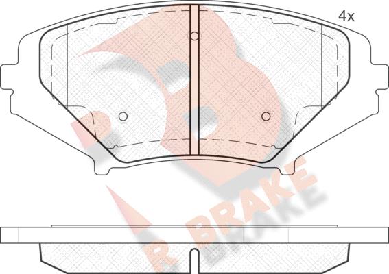 R Brake RB1670 - Гальмівні колодки, дискові гальма autocars.com.ua