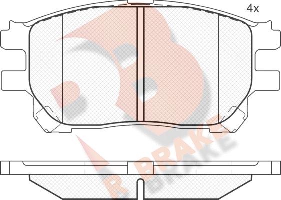 R Brake RB1671 - Гальмівні колодки, дискові гальма autocars.com.ua