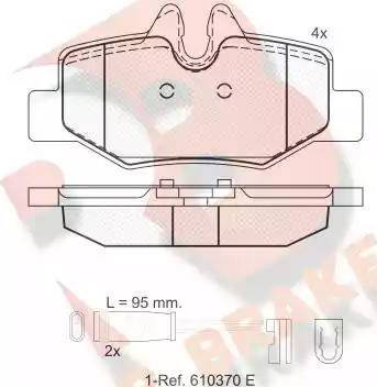 R Brake RB1676 - Гальмівні колодки, дискові гальма autocars.com.ua