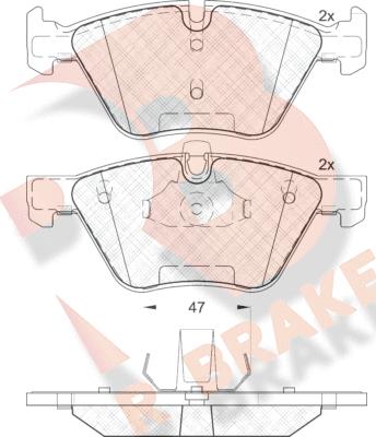 R Brake RB1683-203 - Гальмівні колодки, дискові гальма autocars.com.ua