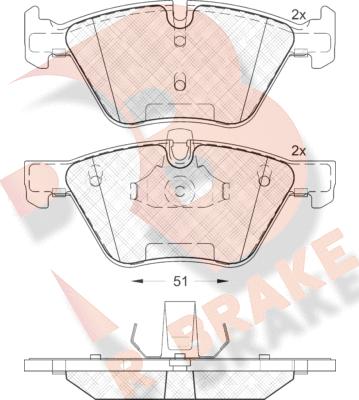 R Brake RB1683 - Гальмівні колодки, дискові гальма autocars.com.ua