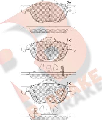 R Brake RB1695 - Тормозные колодки, дисковые, комплект autodnr.net