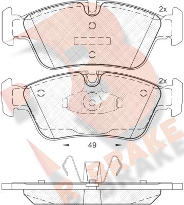 R Brake RB1698 - Гальмівні колодки, дискові гальма autocars.com.ua