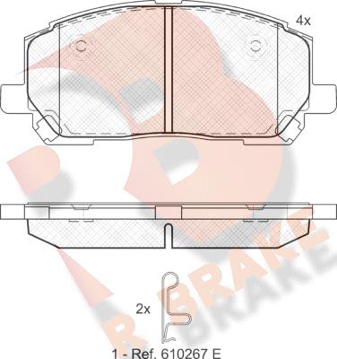 R Brake RB1705 - Гальмівні колодки, дискові гальма autocars.com.ua