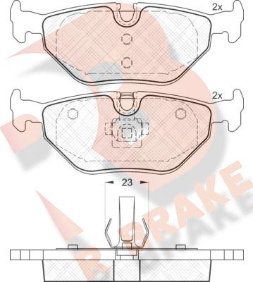 R Brake RB1707 - Гальмівні колодки, дискові гальма autocars.com.ua