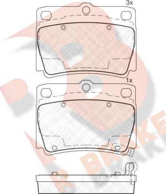 R Brake RB1719 - Гальмівні колодки, дискові гальма autocars.com.ua