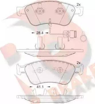 R Brake RB1724 - Гальмівні колодки, дискові гальма autocars.com.ua