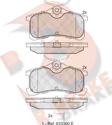 R Brake RB1728 - Гальмівні колодки, дискові гальма autocars.com.ua