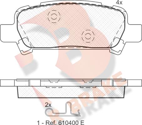 R Brake RB1736 - Гальмівні колодки, дискові гальма autocars.com.ua