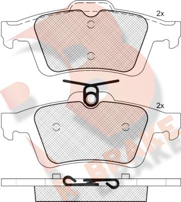 R Brake RB1744-396 - Гальмівні колодки, дискові гальма autocars.com.ua