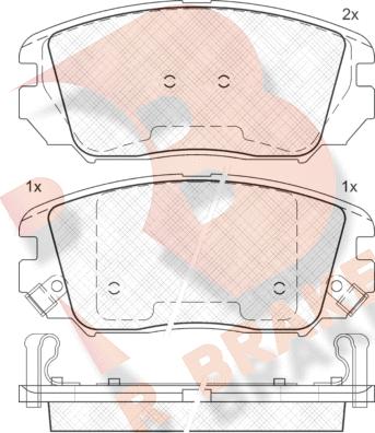 R Brake RB1745 - Гальмівні колодки, дискові гальма autocars.com.ua