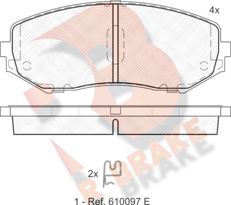 R Brake RB1747 - Гальмівні колодки, дискові гальма autocars.com.ua