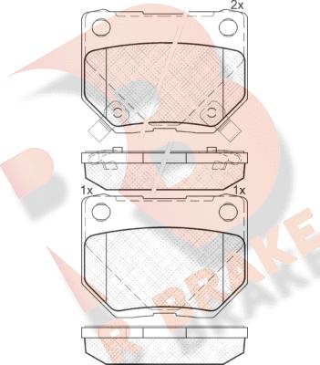 R Brake RB1749-200 - Гальмівні колодки, дискові гальма autocars.com.ua