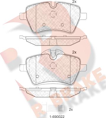 R Brake RB1756 - Гальмівні колодки, дискові гальма autocars.com.ua