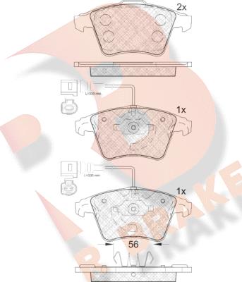 R Brake RB1777 - Гальмівні колодки, дискові гальма autocars.com.ua