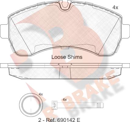 R Brake RB1785 - Гальмівні колодки, дискові гальма autocars.com.ua