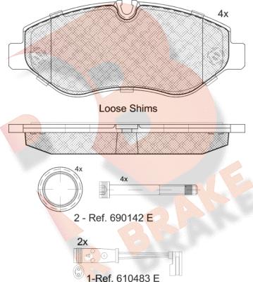 R Brake RB1786-203 - Тормозные колодки, дисковые, комплект autodnr.net